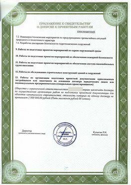 Приложение к свидетельство о допуске к проектным работа Новомосковск СРО в проектировании
